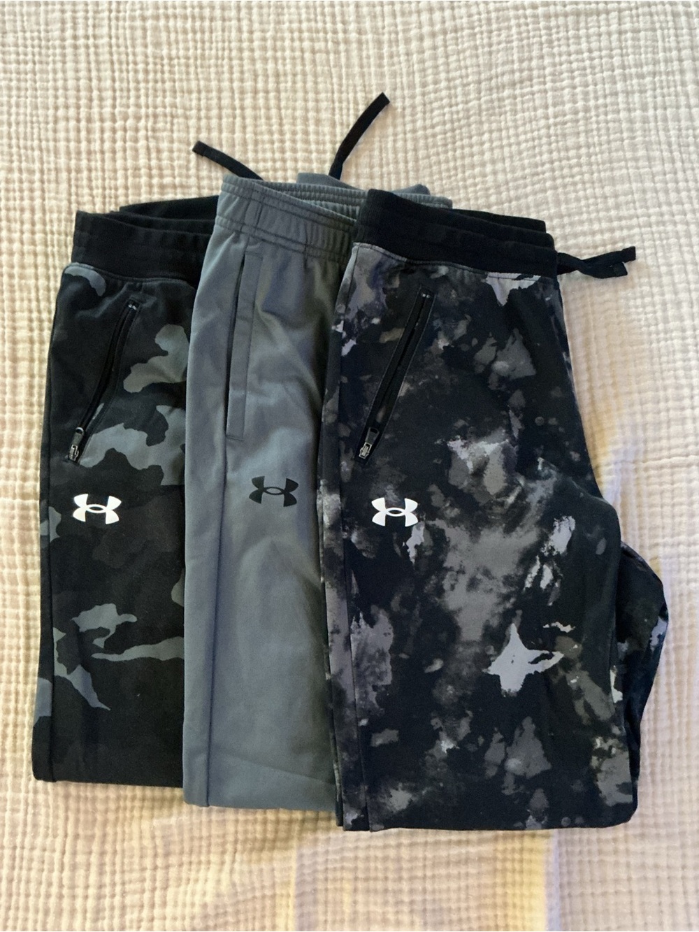 Under Armour Kids Black, Gray & Charcoal Jogger 3-Pack